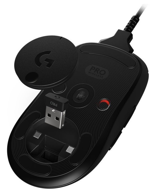 Logitech myš Gaming G PRO/ Bezdrátová/ Optická/ 25600dpi/ USB přijímač/ černá