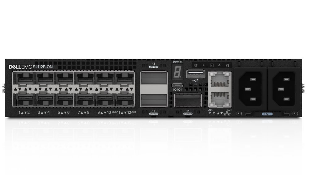 DELL Networking S4112F-ON switch/ 12x 10Gb SFP+/ 3x 100GbE QSFP28/ IO to PSU/ 2x zdroj/ reverse / management/ 1Y PS NBD