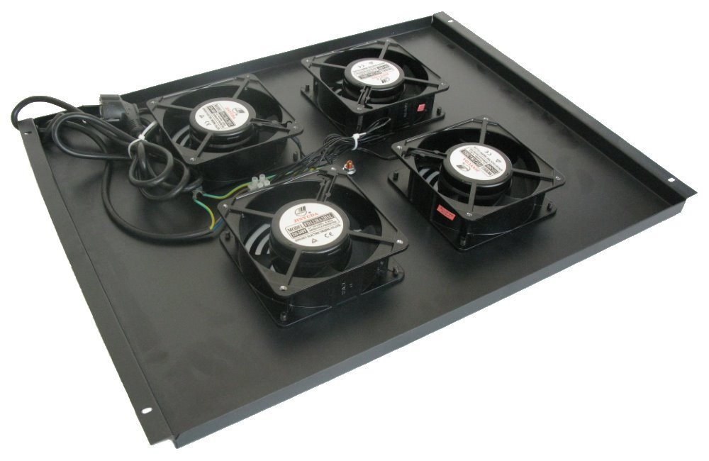 XtendLan Ventilace pro stojanové rozvadeče ECO hloubky 800mm, 4x ventilátor černá