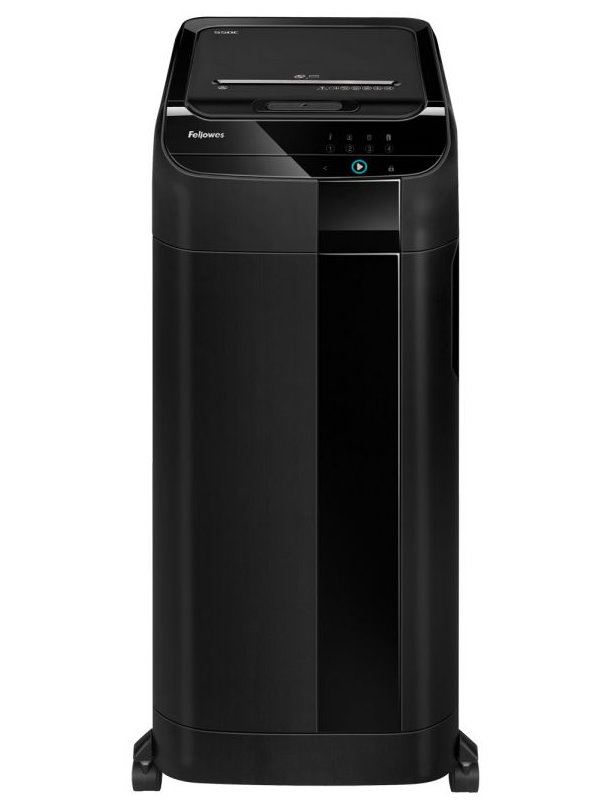 FELLOWES skartovač AutoMax 600 M/ křížový řez 2x12 mm/ objem koše 83 l/ stupeň utajení P-5 (tajné)/ černý