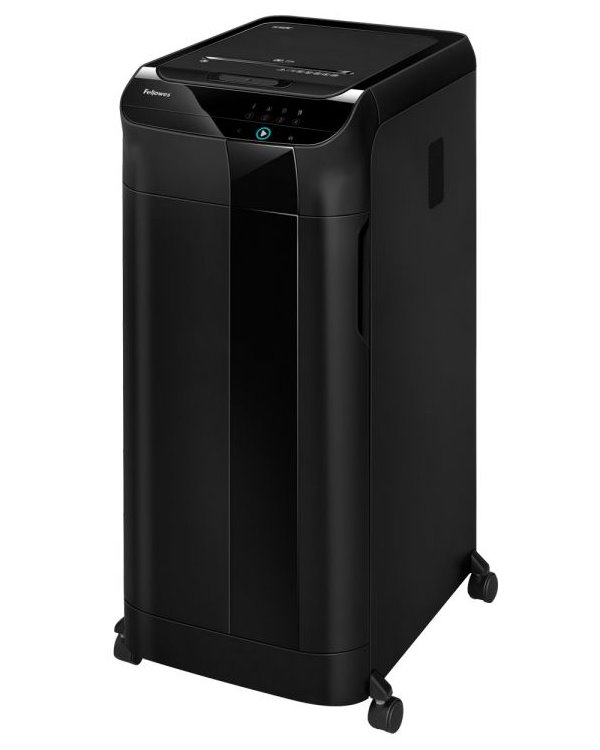 FELLOWES skartovač AutoMax 600 M/ křížový řez 2x12 mm/ objem koše 83 l/ stupeň utajení P-5 (tajné)/ černý