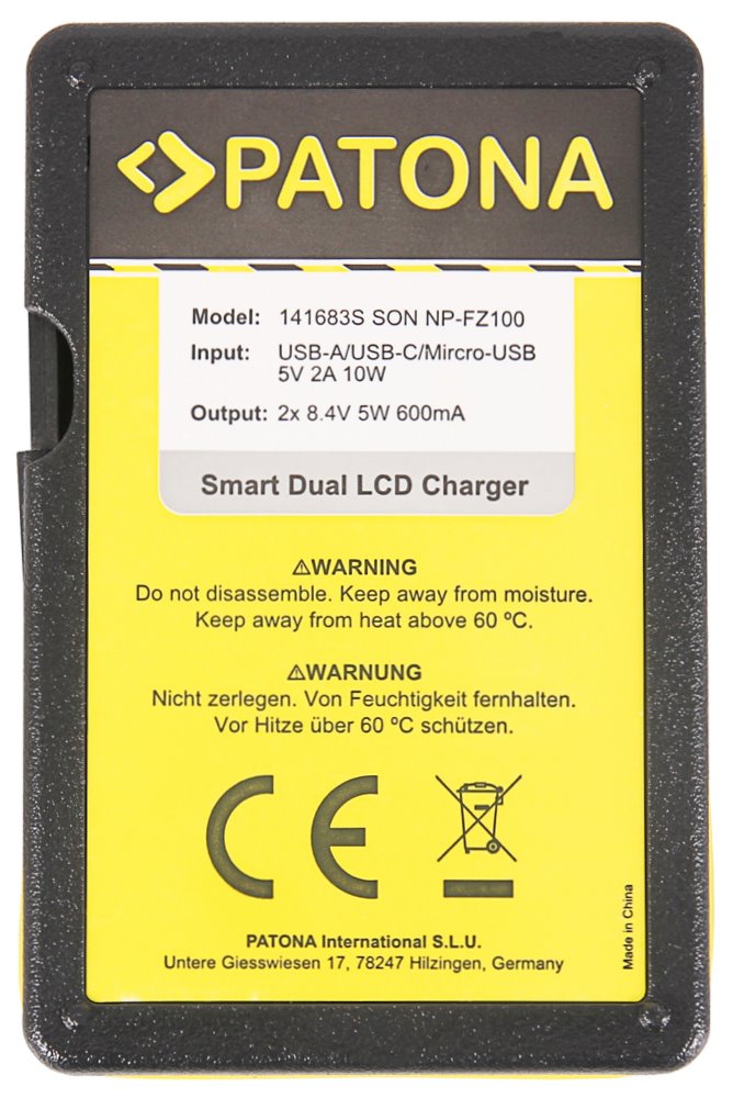PATONA nabíječka Foto Dual Sony NP-FZ100 s LCD,USB