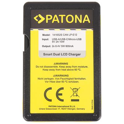 PATONA nabíječka Foto Dual Canon LP-E12 s LCD,USB