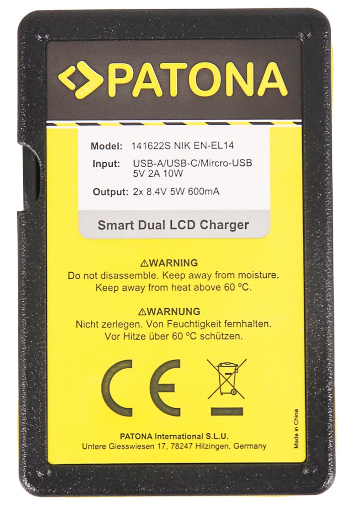 PATONA nabíječka Foto Dual Nikon EN-EL14 s LCD,USB