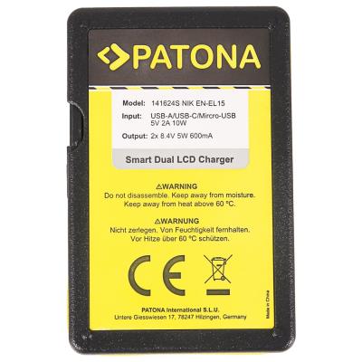 PATONA nabíječka Foto Dual Nikon EN-EL15 s LCD,USB