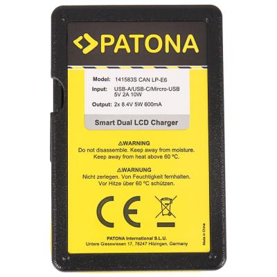 PATONA nabíječka Foto Dual Canon LP-E6 s LCD,USB