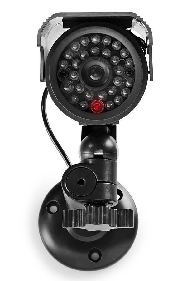 NEDIS atrapa bezpečnostní kamery s blikající LED/ bullet/ IP44/ venkovní/ černá