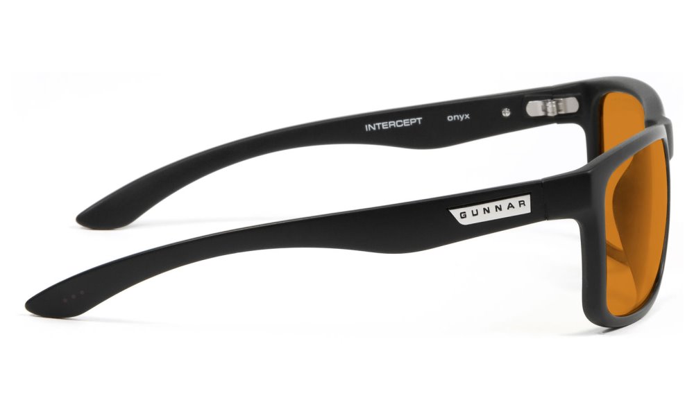 GUNNAR kancelářske/herní brýle INTERCEPT ONYX * jantárová MAX skla * BLF 98 * GUNNAR focus