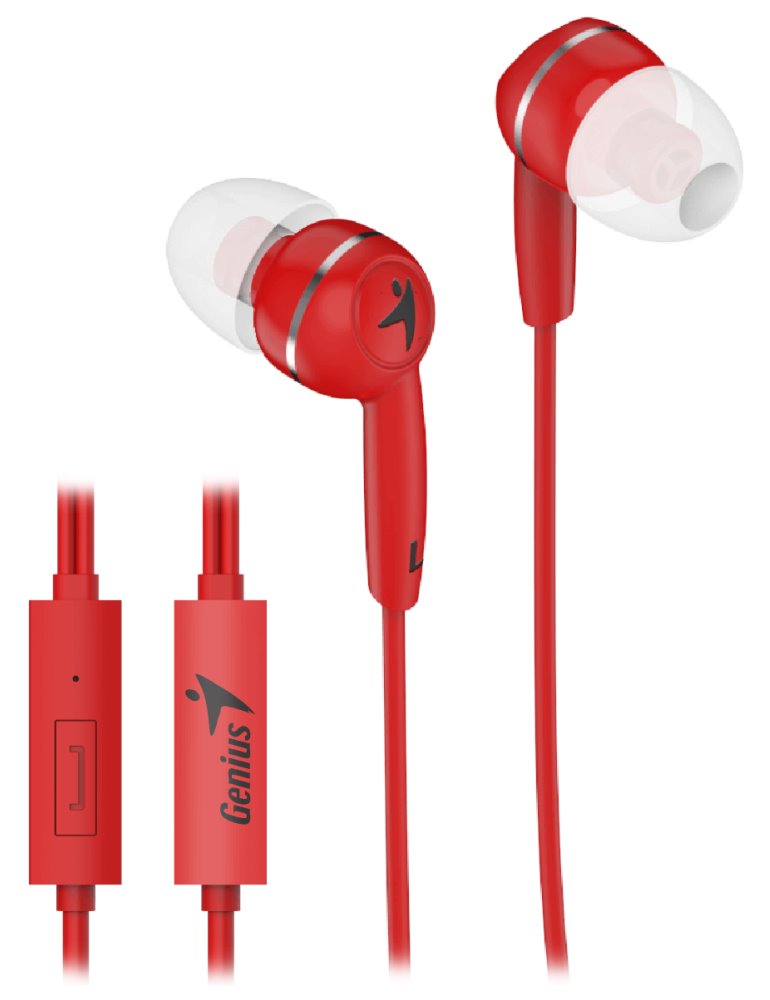 GENIUS headset HS-M320/ červený/ 4pin 3,5 mm jack