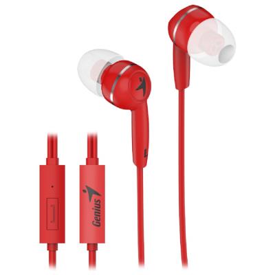 GENIUS headset HS-M320/ červený/ 4pin 3,5 mm jack