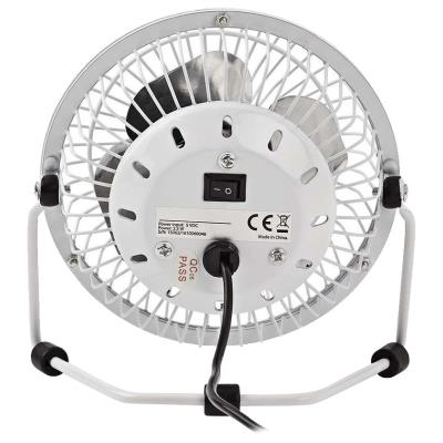 NEDIS mini ventilátor/ průměr 10 cm/ výkon 3 W/ napájení přes USB/ kabel 1 m/ kovový/ bílý