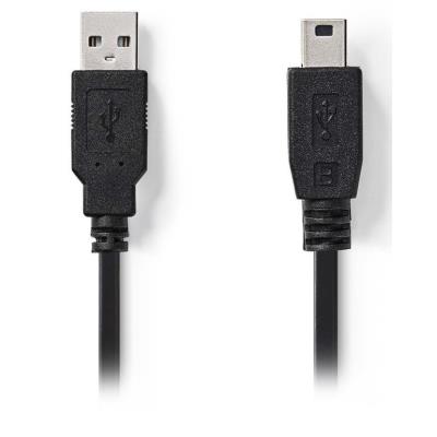 NEDIS kabel USB 2.0/ zástrčka USB-A - 5pinová zástrčka mini USB/ černý/ blistr/ 2m