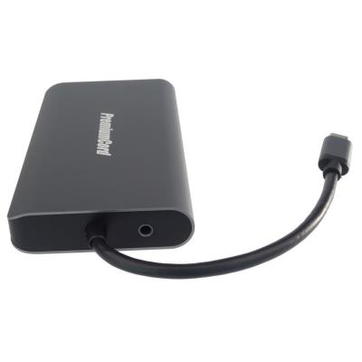 PremiumCord adaptér USB3.1 typ C na HDMI+VGA/ RJ45/ 2xUSB3.0/ SD/ 3,5mm/ PD charge