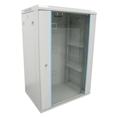 XtendLan 18U/600x600, na zeď, jednodílný, rozložený, skleněné dveře, šedý