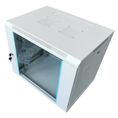 XtendLan 6U/600x450, na zeď, jednodílný, skleněné dveře, šedý