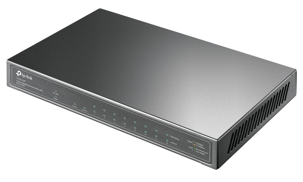 TP-Link TL-SG1210P - 10-portový Switch PoE+ s 8 gigabitovými porty POE+ a 1 gigabitový port + 1 SFP port