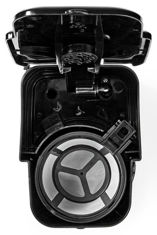 NEDIS kávovar/ na jeden šálek/ dvoustěnný cestovní hrnek/ kapacita 0,42 l/ časovač/ černý