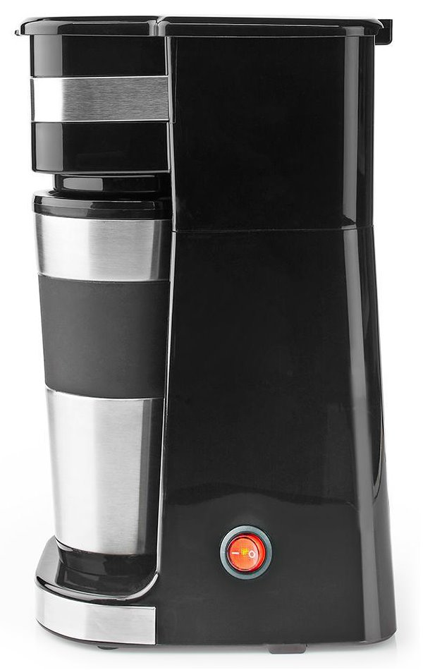 NEDIS kávovar/ na jeden šálek/ dvoustěnný cestovní hrnek/ kapacita 0,42 l/ černý