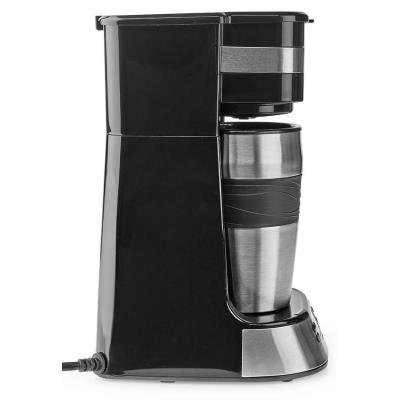 NEDIS kávovar/ na jeden šálek/ dvoustěnný cestovní hrnek/ kapacita 0,42 l/ časovač/ černý