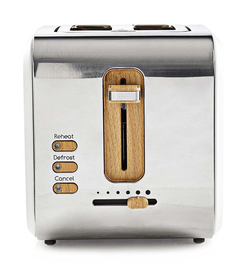 NEDIS topinkovač/ 2 široké otvory/ Soft-Touch/ 900 W/ bílý