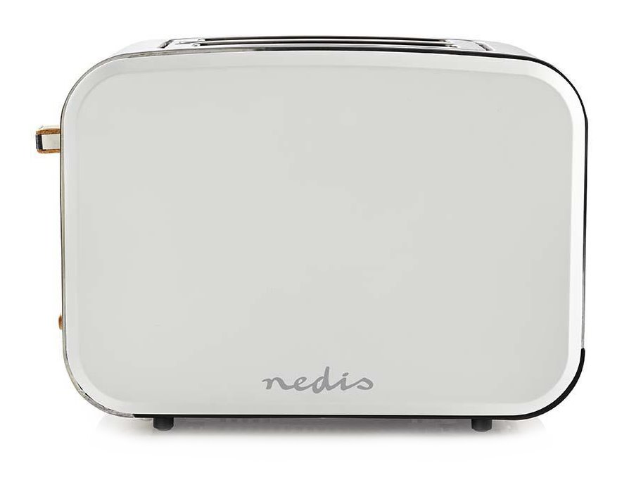 NEDIS topinkovač/ 2 široké otvory/ Soft-Touch/ 900 W/ bílý