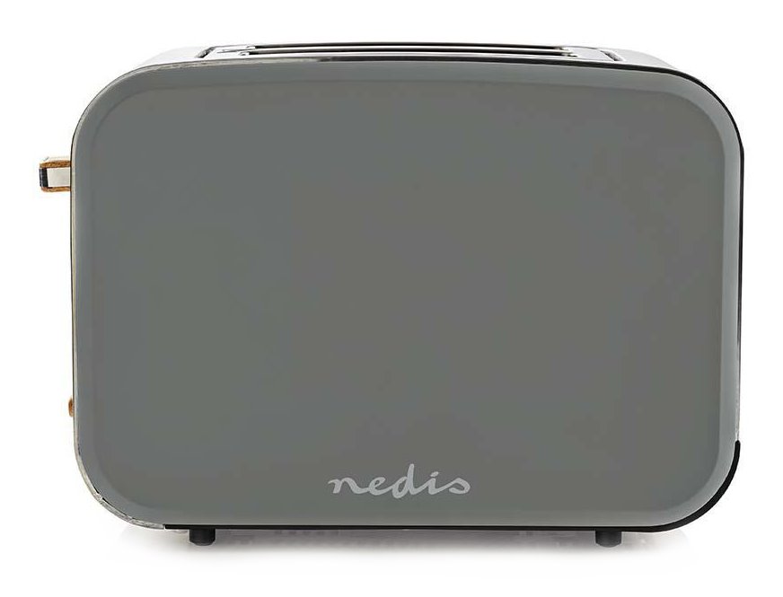 NEDIS topinkovač/ 2 široké otvory/ Soft-Touch/ 900 W/ šedý