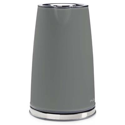 NEDIS rychlovarná konvice KAWK510EGY/ objem 1,7 l/ Soft-Touch/ 1850 - 2200 W/ nerezová ocel/ šedá