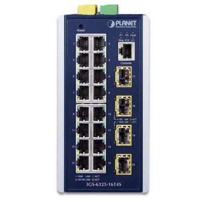 Planet IGS-6325-16T4S průmyslový L3 switch, 16x1Gb, 4x2.5Gb SFP, 9-48VDC, -40~75°C, IP30, fanless