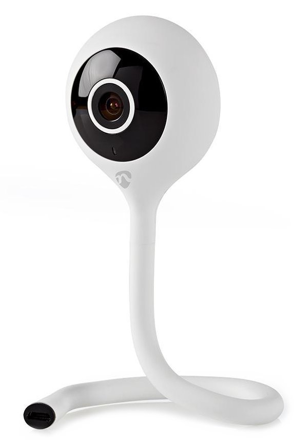 NEDIS IP Kamera/ Wi-Fi/ vnitřní/ 1080p/ senzor pro sledov. klimatu/ microUSB/ MicroSD/ Cloud/ Android/iOS/ adaptér/ bílá