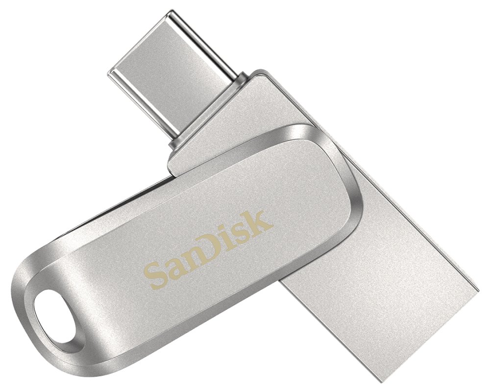 SanDisk Ultra Dual Drive Luxe USB-C 512GB / USB 3.0 Typ-C /  USB 3.0 Typ-A / stříbrný