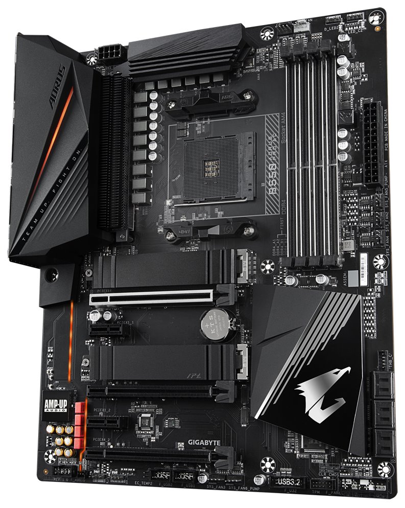 GIGABYTE B550 AORUS PRO AC / AMD B550 / AM4 / 4x DDR4 / 2x M.2 / HDMI / USB-C / WiFi / ATX