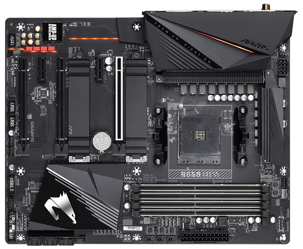 GIGABYTE B550 AORUS PRO AC / AMD B550 / AM4 / 4x DDR4 / 2x M.2 / HDMI / USB-C / WiFi / ATX