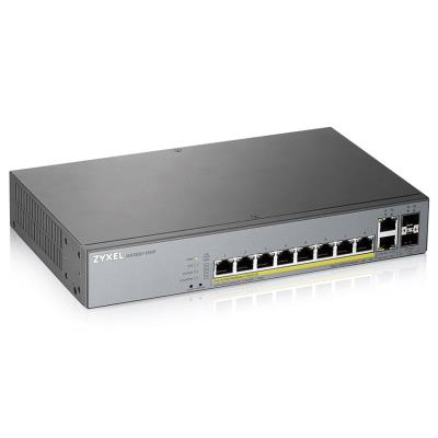 Zyxel GS1350-12HP 12 Port smart managed CCTV PoE switch, long range, 130W, 10x GbE, 2x SFP