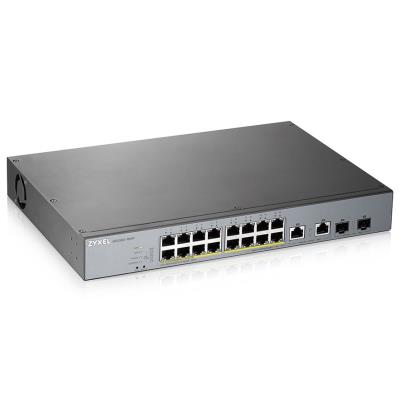 Zyxel GS1350-18HP 18 Port smart managed CCTV PoE switch, long range, 250W, 16x GbE, 2x combo RJ45/SFP