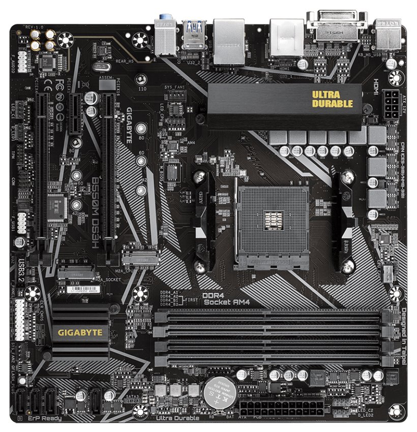 GIGABYTE B550M DS3H / AMD B550 / AM4 / 4x DDR4 / 2x M.2 / DVI-D / HDMI / mATX