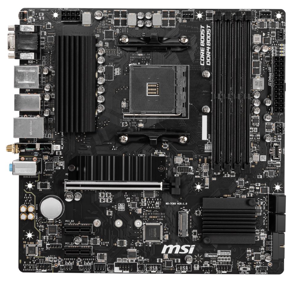 MSI B550M PRO-VDH WiFi / B550 / AM4 / 4x DDR4 DIMM / 2x M.2 / VGA / HDMI / DP / WiFi / mATX