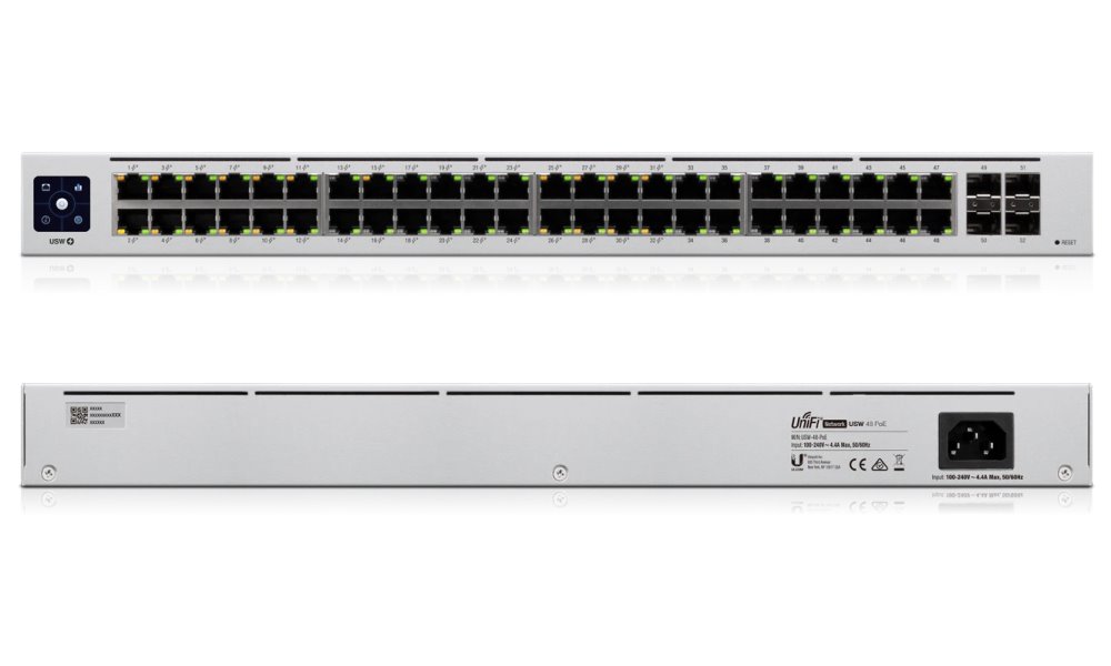 Ubiquiti UniFi Switch 48 PoE - 48x GbE, 4x SFP, 32x PoE+ (PoE budget 195W)