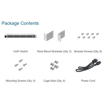 Ubiquiti UniFi Switch 48 PoE - 48x GbE, 4x SFP, 32x PoE+ (PoE budget 195W)