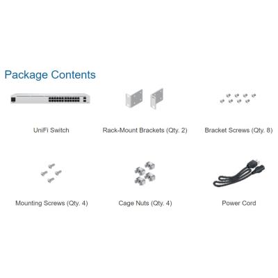 Ubiquiti UniFi Switch 24 PoE - 24x GbE, 2x SFP, 16x PoE+ (PoE budget 95W)