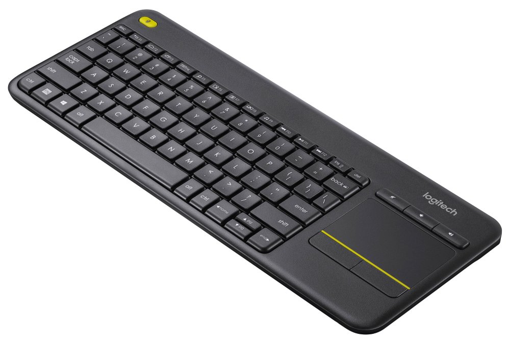 Logitech klávesnice Touch K400 Plus / Bezdrátová/ 2.4GHz/ Touchpad/ USB přijímač/ UK/ Černá