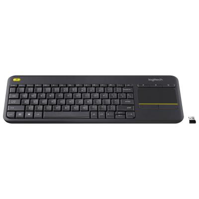 Logitech klávesnice Touch K400 Plus / Bezdrátová/ 2.4GHz/ Touchpad/ USB přijímač/ US/ Černá