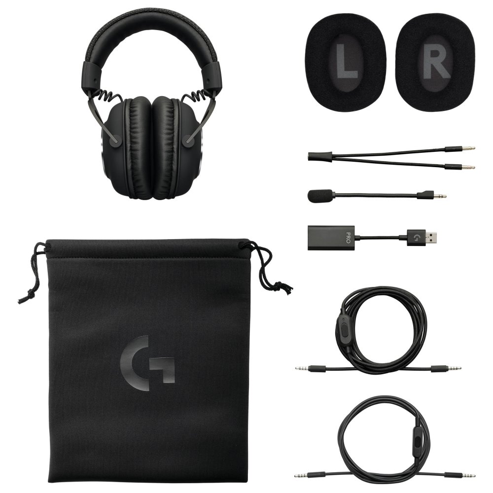 Logitech headset G PRO X Gaming/ sluchátka + mikrofon/ USB DAC převodník/ 3,5mm jack/ černá