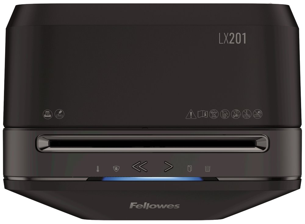 FELLOWES skartovač LX 201/ křížový řez 2x12mm/ objem koše 22 l/ stupeň utajení P-5 (tajné)/ černý