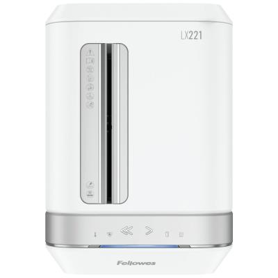 FELLOWES skartovač LX 221/ křížový řez 2x12mm/ objem koše 30 l/ stupeň utajení P-5 (tajné)/ bílý