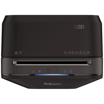 FELLOWES skartovač LX 201/ křížový řez 2x12mm/ objem koše 22 l/ stupeň utajení P-5 (tajné)/ černý