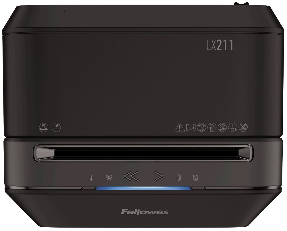 FELLOWES skartovač LX 211/ křížový řez 2x12mm/ objem koše 23 l/ stupeň utajení P-5 (tajné)/ černý