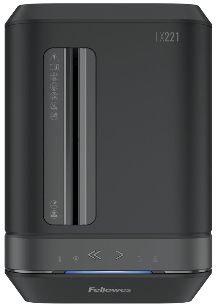 FELLOWES skartovač LX 221/ křížový řez 2x12mm/ objem koše 30 l/ stupeň utajení P-5 (tajné)/ černý
