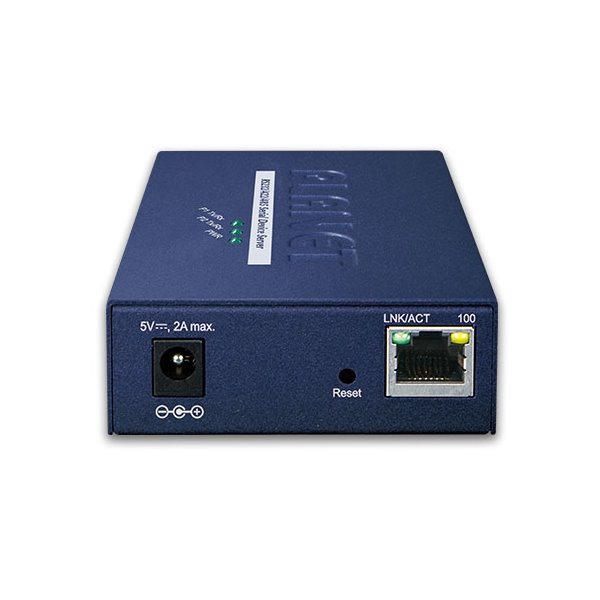 Planet konvertor RS-232/422/485 na IP, 2x COM, 100Mb, -10~+60°C, SNMP+Telnet