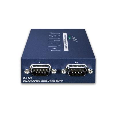 Planet konvertor RS-232/422/485 na IP, 2x COM, 100Mb, -10~+60°C, SNMP+Telnet