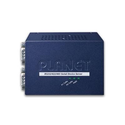 Planet konvertor RS-232/422/485 na IP, 2x COM, 100Mb, -10~+60°C, SNMP+Telnet